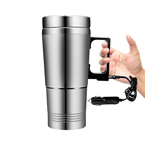 Yajimsa Bollitore Elettrico - Tazza da Viaggio per Riscaldamento scaldabagno Elettrico a Tenuta stagna da 300 ml - Caffettiera per Auto con Presa isolata elettrica Portatile per Auto 12V 24V