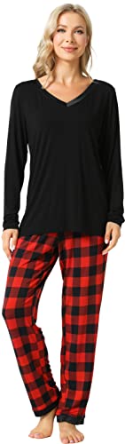 Image of GYS Women's Bamboo Viscose Long Sleeve Pajamas Set