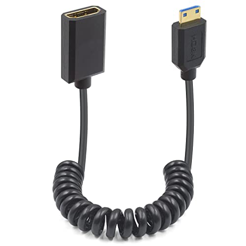 Cable Mini HDMI a HDMI 2.1 en espiral Duttek que soluciona la rigidez en tu portátil