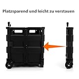 Einkaufstrolley klappbar bis 35kg - Werkzeugtrolley Transportbox mit Rollen Werkzeugwagen Transportkiste Putzwagen klappbare Einkaufskiste Transporttrolley Einkaufswagen mit Teleskopgriff