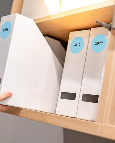 MUNBYN-2-Inch-Blue-Circle-Thermal-Sticker-Labels-Self-Adhesive-Round-Direct-Thermal-Labels-Multi-Purpose-Roll-Sticker-Labels-for-DIY-Logo-Design-QR-Code-Name-Tag-Inventory-750-Labels1-Roll