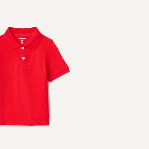 Image of Amazon Essentials Boys and Toddlers' School Uniform Short-Sleeve Pique Polo Shirts, Breathable Cotton, Button Closure