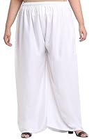 Zavera Comfortable and Regular fit Plus Size Rayon Palazzo for Women (5XL, White)
