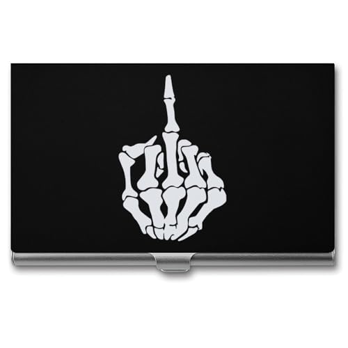 Fuck-Off-middle-finger Business Card Holder Alloy Multi Wallet Credit Card ID Pocket Name Case