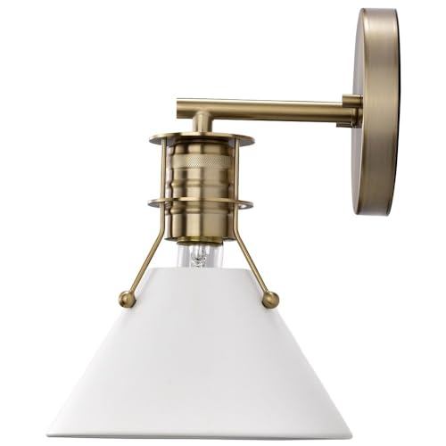 Image of Nuvo Lighting 60 /7519 Outpost - 1 Light Wall Sconce in Contemporary Modern Style-9.75 Inches Tall and 7 Inches Wide, Matte Black /Burnished Brass Finish with Matte Black Shade