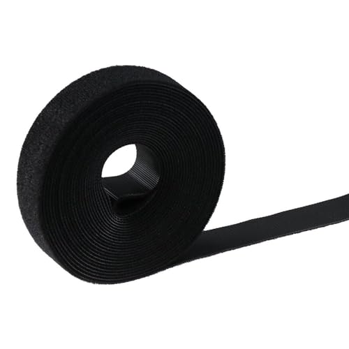 Image of 1 inch x 16' Hook & Loop Power Fastener Rolls,Black Double Sided Self Adhesive Interlocking Tape Rolls,Black Sticky Back Strip Tape Fastener for Home Office School Car and Crafting Organization