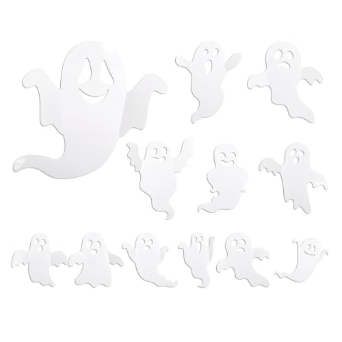 Image of 3D Bat Design LED Decoration Halloween Light up Glowing Bats Decor, Ghosts