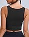BMJL Women's Sports Bras High Neck Longline Removable Padded Yoga Workout Crop Tank Top with Built in Pads 2025(Black,L)