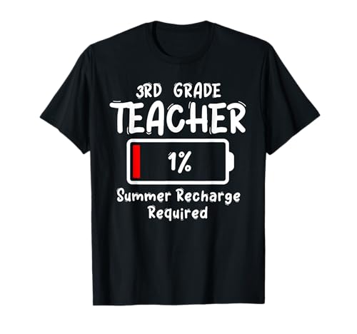 3rd-Grade Teachers Last Day School Summer Recharge Required T-Shirt