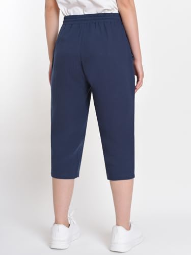 Weintee Women's Petite Cotton Gauze Capris for Casual Summer2