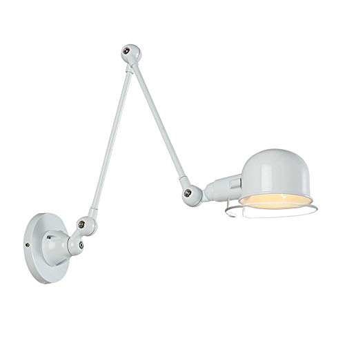 Lampe murale blanche long bras réglable pour éclairer un plan de travail sans encombrer