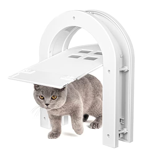 Zamkol Katzenklappe, leise 2-Wege-Katzentür, einfache Installation, langlebig, abschließbare Haustiertür, geeignet für jede Tür, Freiheit und Sicherheit für Ihre Katze (weiß) Cover