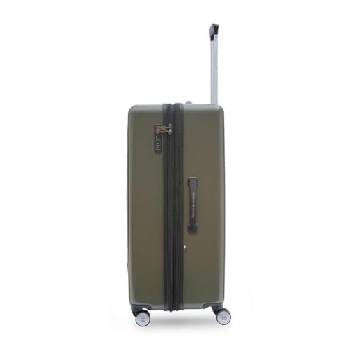 Image of Tommy Hilfiger Large Hard Luggage Empire X - Olive | Check-in Trolley Bag with TSA Lock | 360 Spinner Double Wheels | Telescopic Handle | Polycarbonate Shell Suitcase | 77cm | 95L Capacity