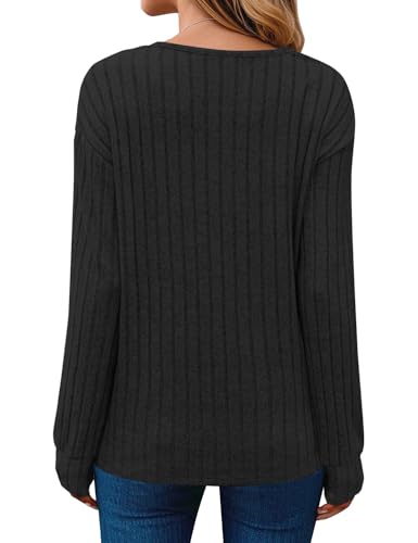 JUSTFASHIONNOW Long Sleeve V Neck Shirts for Women Lightweight Sweaters - image 6