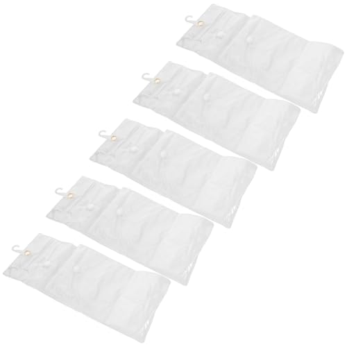 5pcs Pvc Wig Storage Bag with Hook Clear Hanging Pouch for Hair Extensions Travel Business Use Durable Elegant Design - Main Image