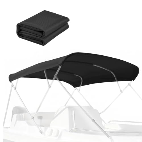 LumiCalyx 4 Bow Bimini Top Replacement Cover for Boats Heavy Duty Waterproof Marine Canvas Sun Shade Boat Canopy Fits 8590 Width Replacement Top Only (Frame Not Included)