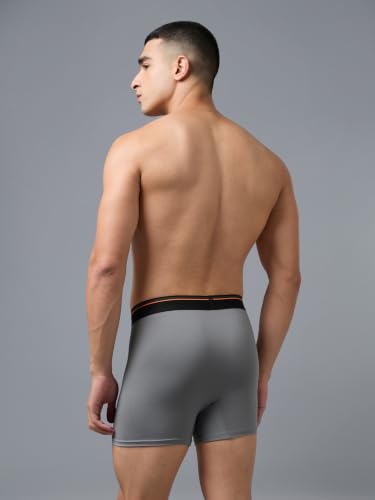 Image of TECHNOSPORT Men's Colorblock Trunks Underwear with ElastoLITE 4 Way Stretch Lightweight Breathable Moisture Wicking Soft Anti Odour Anti Microbial Comfort Fit Boxer Briefs Innerwear for Men