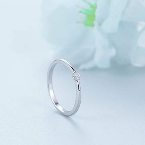 CANDYFANCY Promise Rings Cubic Zirconia 925 Sterling Silver Midi Knuckle Stackable Engagement Wedding Band Size 2.5-82