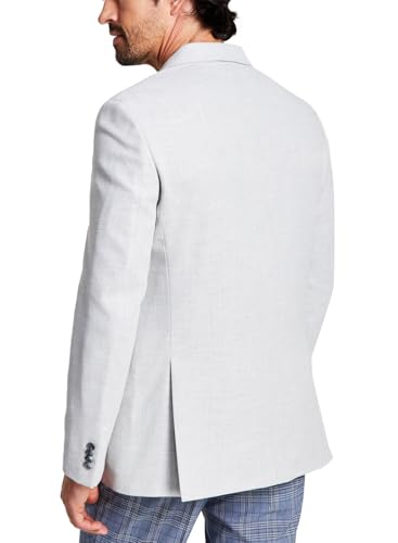 Tommy Hilfiger Men's Blazer Light Gray 44L Sport Coat Slim-Fit Solid Weave, Grey2