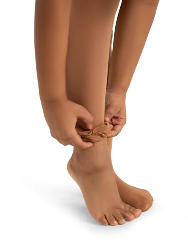 Capezio Girls' Ultra Soft Self Knit Waistband Tight,Toasted Almond, One Size (8-12)4