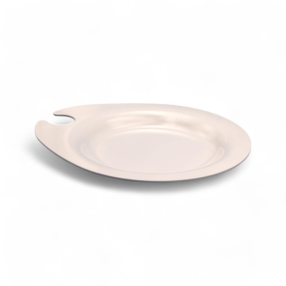 Dekorah AperiVibe Lot de 10 assiettes apéritif avec porte-verre intégré, idéales pour fête et Happy Hour Made in Italy