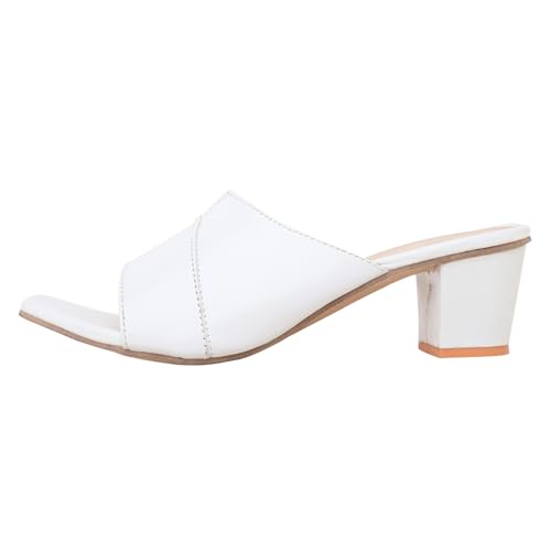 Image of Todhwear Double Cut Heeled Sandals Square Toe Sandals Slip On Block heel | Stylish & Comfortable Open Toe Dress Shoes |