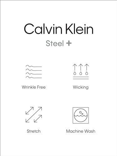 Calvin Klein Men's Dress Shirts Non Iron Regular Fit Stretch Unsolid Solid Shirt, Stream, 17.5" Neck 36-37" Sleeve - image 4