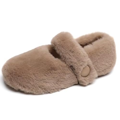 Stunner Women Warm Winter Slippers Fur Lined Slip On Waterproof Indoor Outdoor Warm Mules