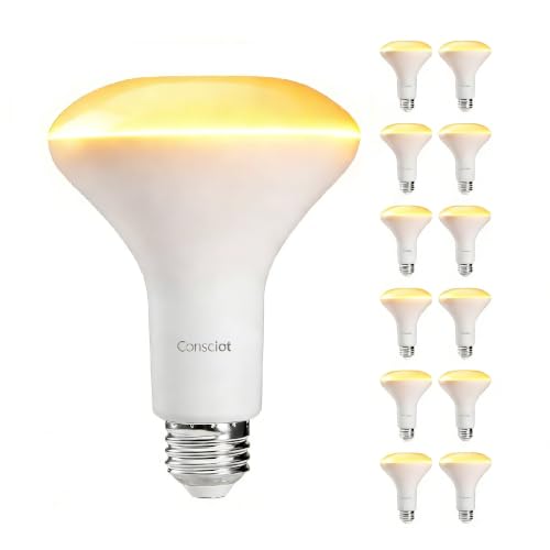 Image of Consciot BR30 LED Bulb Dimmable, 10W Equivalent 65W, 850lm, 2700K, 12 Pack