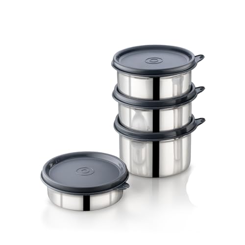 Image of Pigeon Vibe 4 Stainless Steel Lunchbox |SS Tiffin Box with Leak-Proof Airtight Lid | Steel Lunch Box for School, College, Office, Travel, Outdoor