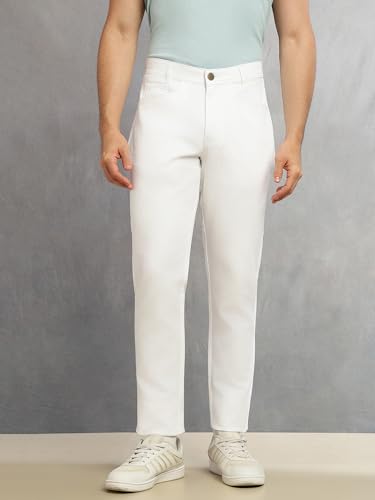 Image of Thomas Scott Men's Smart Straight Fit Chinos Trouser | Mid-Rise | Solid | 5-Pocket Design | Woven Fabric