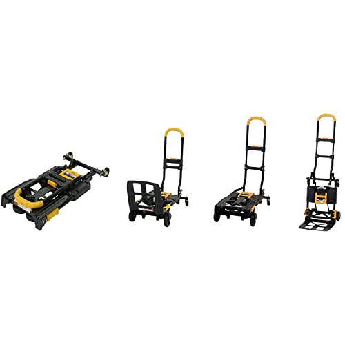 Image of COSCO 12225YGB1E 2-in-1 Folding Hand Truck, 300 lb. Capacity, Multi-Position with Extendable Handle, Black /Yellow