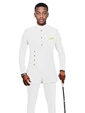 RDACZU African Boy's Suits for Wedding Boys Single Breasted Blazer and Pants Set 2 Piece Dashiki Outfits Ankara Attire Prom Tuxedo White 2