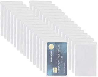 30 Pcs Clear Card Protector Sleeve,Rectangle Credit Card Holder,ID Card,Protective Case for Medicare Card Bank Card ID Card, White