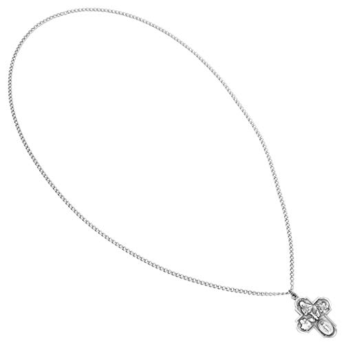 Rosemarie Collections Religious Gift Traditional Catholic Four Way Cross Medal Pendant Necklace 24"3