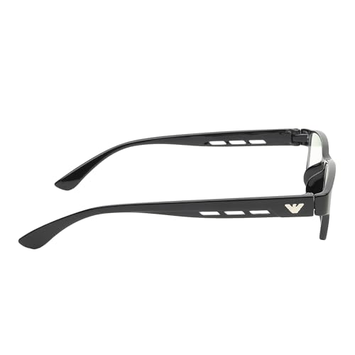 Image of CRIBA Black Frame Reading Glass with Power +1.00,+1.25,+1.50, +1.75,+2.00, +2.25, +2.50, +2.75, +300,+3.25 For Men and Women | Lightweight Rectangular Plastic Frame | Power Specs D
