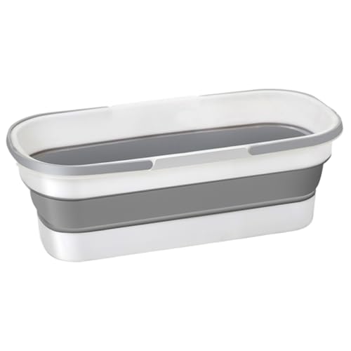 Cubo de plástico Plegable de 53 x 20 cm con asa y polea Tina de Lavado Gruesa Recipiente de Limpieza portátil para Interiores y Exteriores.