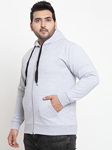 Image of Scott International Men's Solid Cotton Hoodies for Men Sweatshirt for Men Gym Warm Travel Hoodies for Men Pullover Hoodies for Boys Stylish Winter Wear with Hood and Pockets Zipper Hoodie Grey