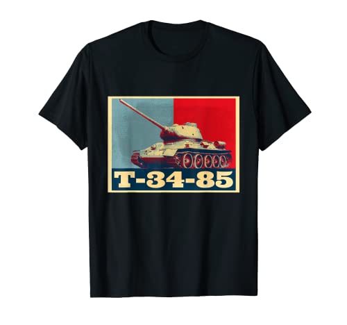 T-34 Tank Military T-Shirt WW2 Soviet Army WWII Tank Men's ...