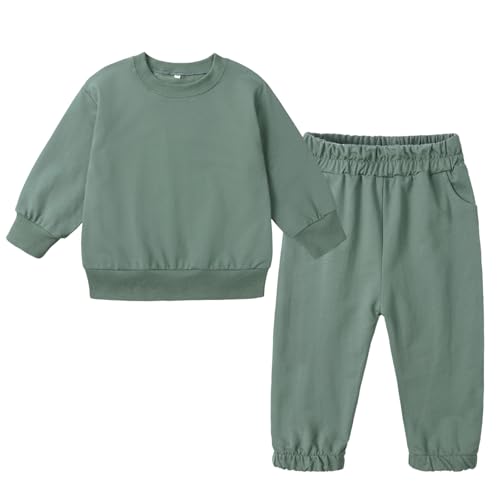 Toddler Boy Fall Outfits 3T 4T 5T Boys Clothes Kids Solid Sweatsuits Cotton Sweatshirt and Pants Clothing Sets