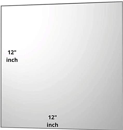 Image of Mirror Glass for Bathroom Wall - Designer Home Decor Mirror for Bedroom, Living Room, Hall, Dressing Room, Washbasin, Makeup Room, Rectangle Shape (Size - 12 x 12 Inch)