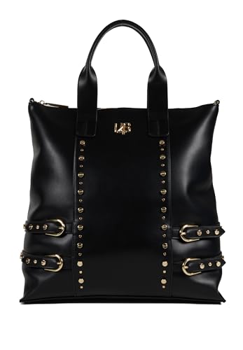 Manico: manici corti 4US Cesare Paciotti - Borsa shopper in ecopelle, nero (35 X 33 X 15 cm)