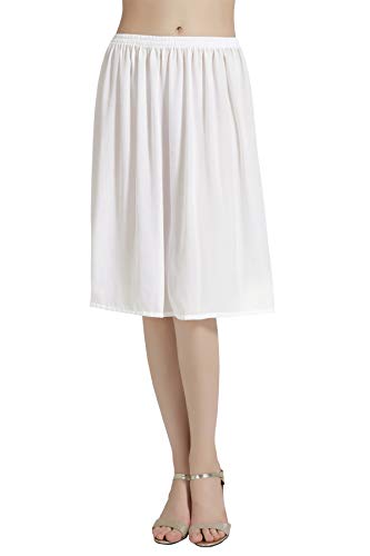 Mujer Enagua de Gasa Corta Antiesttica Combinacin para Vestido Antideslizante Plain Falda Blanco Marfil Negro Azul Marino