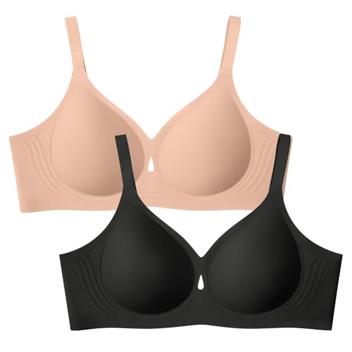Image of LetsJoli Wireless Bras for Women No Underwire Jelly Bras Seamless Push Up Full Coverage Bralettes Comfortable Everyday Bra