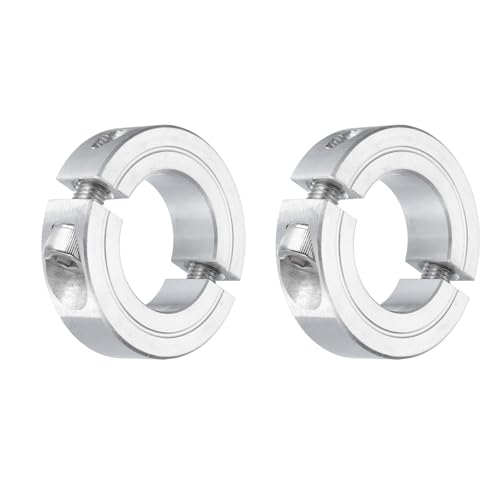 uxcell 2Pcs Double Split Clamp-On Shaft Collar 1" Bore, Aluminum Alloy