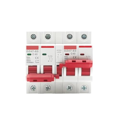 MTS AC 400V 2P Transfert Manuel Disjoncteur Verrouillage Interrupteur Rail Din 63A