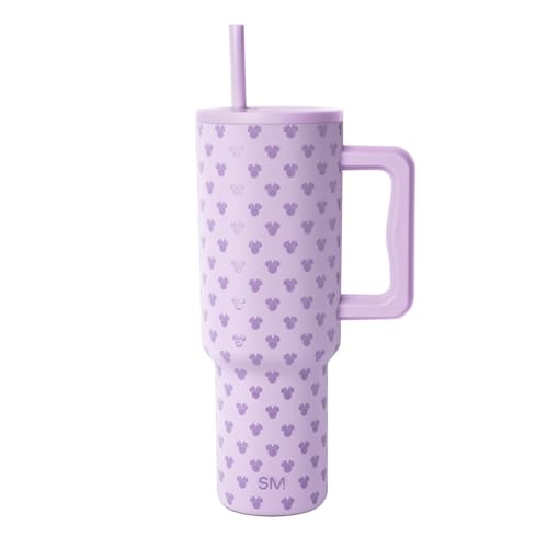 Simple Modern Disney 40 oz Tumbler with Handle and Straw Lid | Minnie Mouse Me on Violet Breeze | Trek Collection | Insulated Stainless Steel | Water Bottle Travel Mug | Reusable | Gifts for Women Men