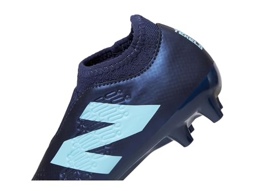 New Balance Tênis de futebol Tekela Magique Fg V4+ unissex, Azul-marinho/azul celeste/manga quente,