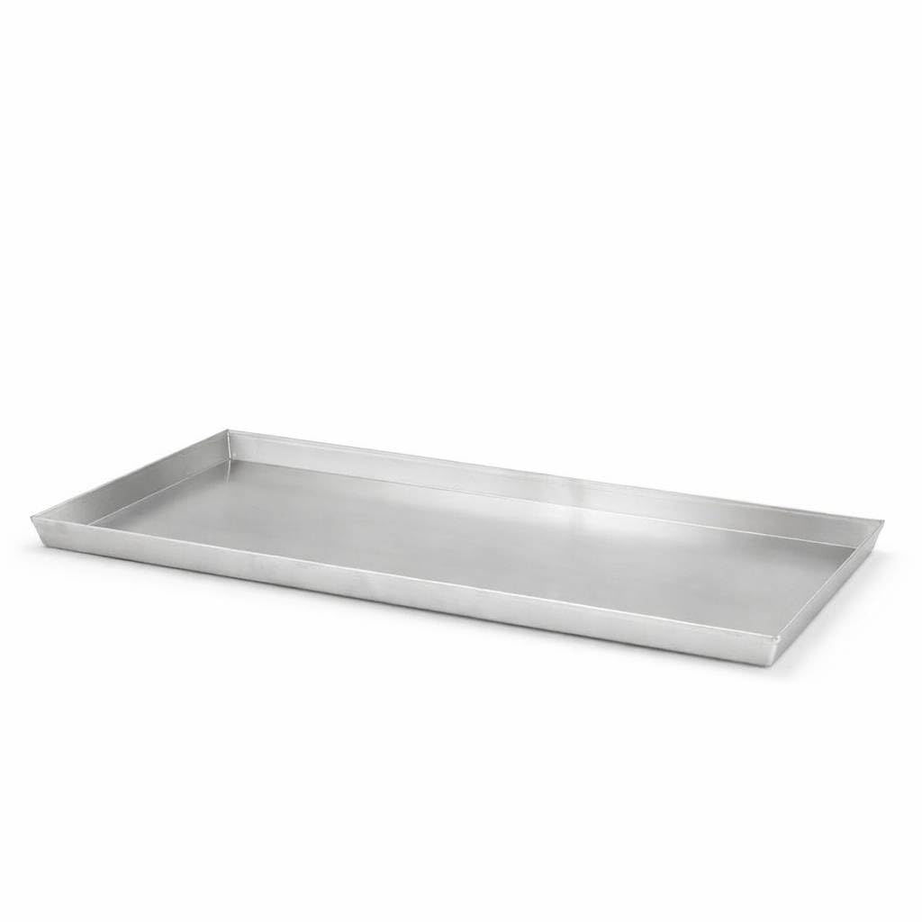 Bandeja rectangular en aluminio alimentario 37x72 cm - altura del borde 3 cm.