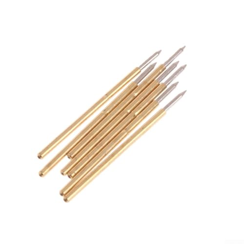 P50-B1 Federtestsonde für Leitfähigkeits- und Haltbarkeitstests, 0,68 mm × 16 mm, 3 A, 50 MΩ, Gold+Silber-Finish, 100 Stück P50-B1 Federtestsonde für Leitfähigkeits- und Haltbarkeitstests, 0,68 mm × 16 mm, 3 A, 50 MΩ, Gold+Silber-Finish, 100 Stück